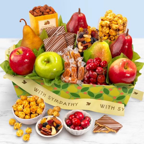 AA4094S, Sympathy Orchard Delight Fruit and Gourmet Basket
