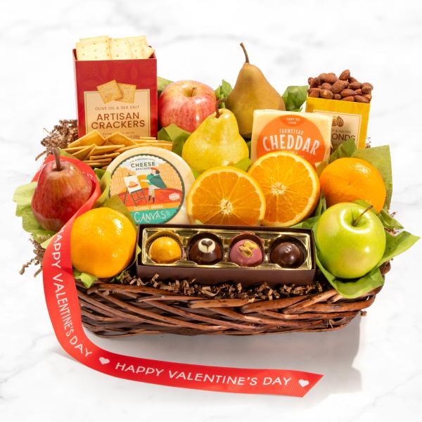 AA4101V, Happy Valentines Day Deluxe Fruit Basket