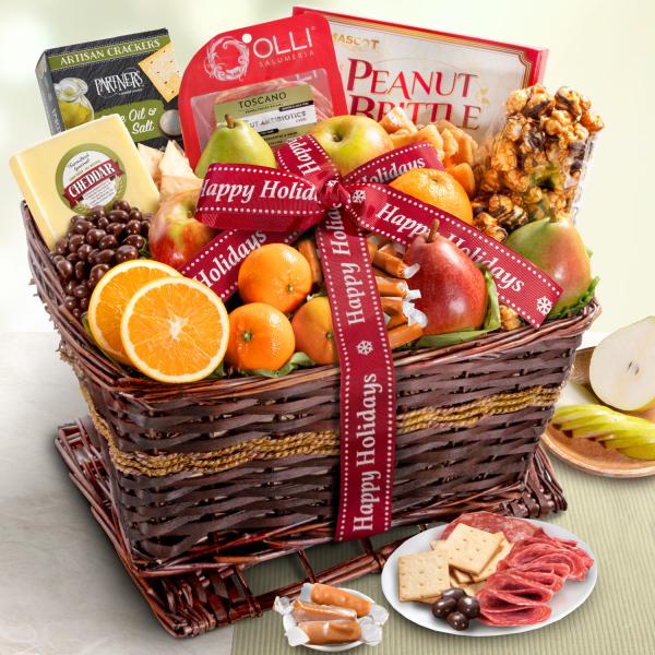 AA4102H, Happy Holidays Sweet & Savory Farmstead Gift Basket