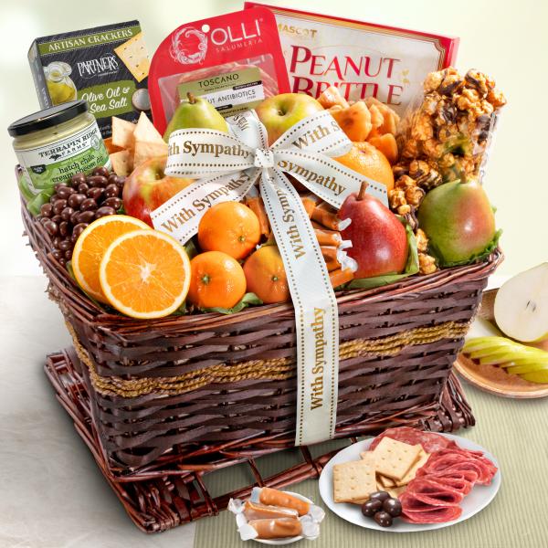 AA4102S, Sympathy Sweet & Savory Farmstead Gift Basket