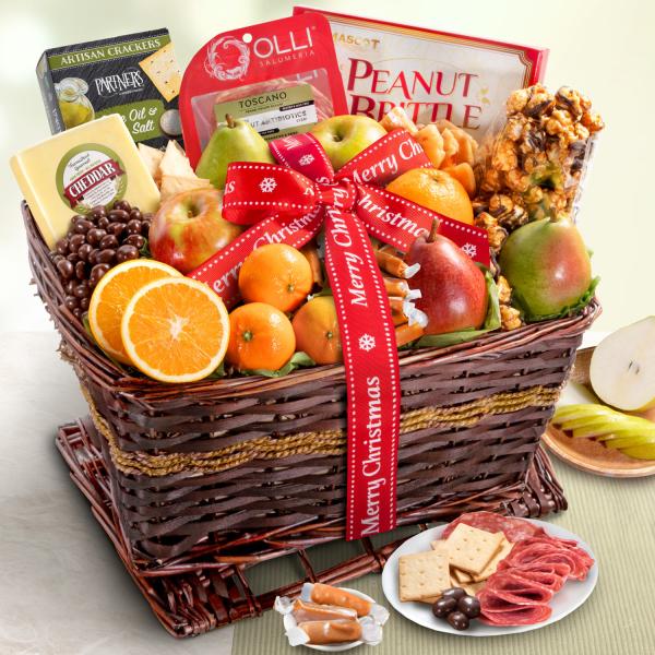 AA4102X, Merry Christmas Sweet & Savory Farmstead Gift Basket