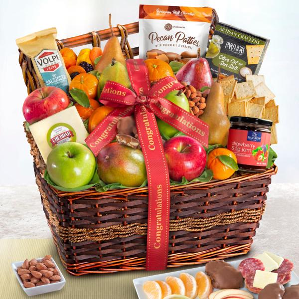 AA4110C, Congratulations Abundance Classic Fruit Basket