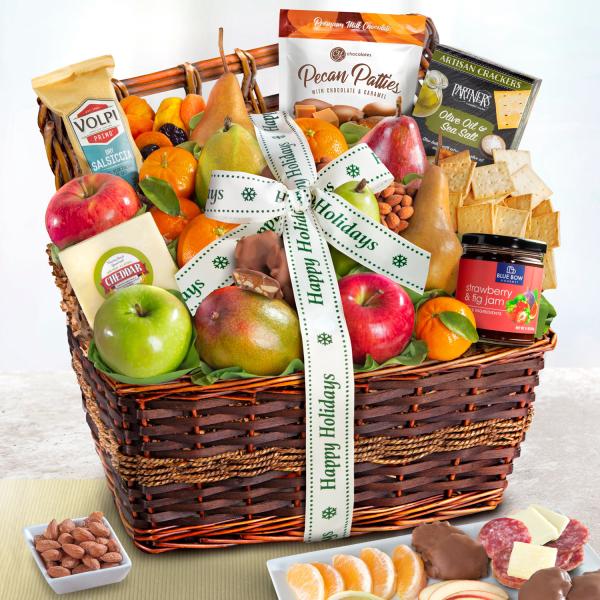AA4110H, Happy Holidays Abundance Classic Fruit Basket