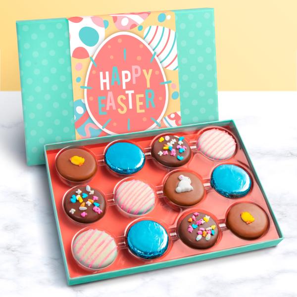 ACC1007, 12 Happy Easter Chocolatey Covered Cookies