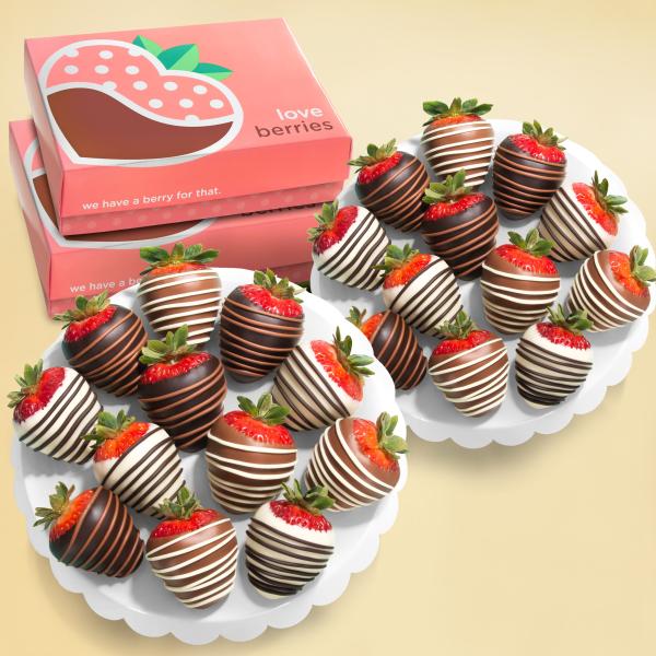 ACD5013, Chocolate Trio Dipped Strawberries - 24 Berries