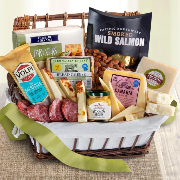 AA5035, Gourmet Cheese & Meats Hamper Gift Basket