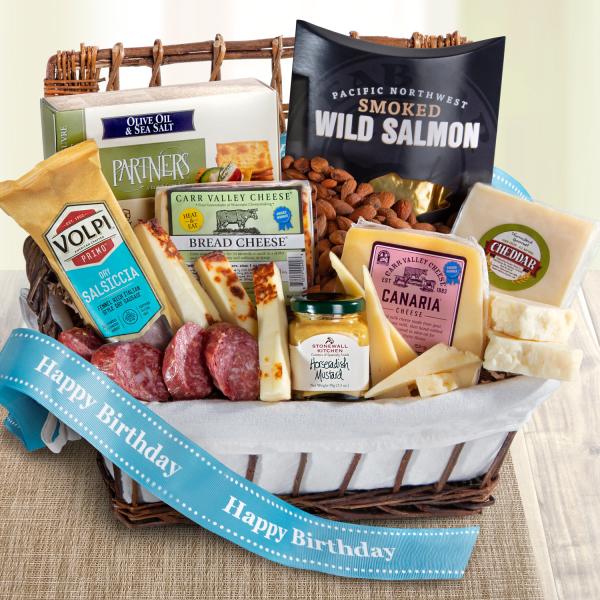 AA5035B, Happy Birthday Gourmet Cheese & Meats Hamper Gift Basket