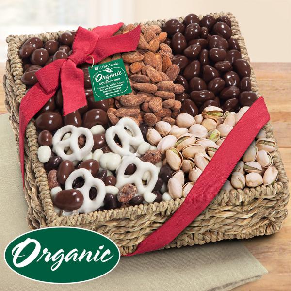 RA4008, Mendocino Organic Chocolate and Nuts Gift Basket