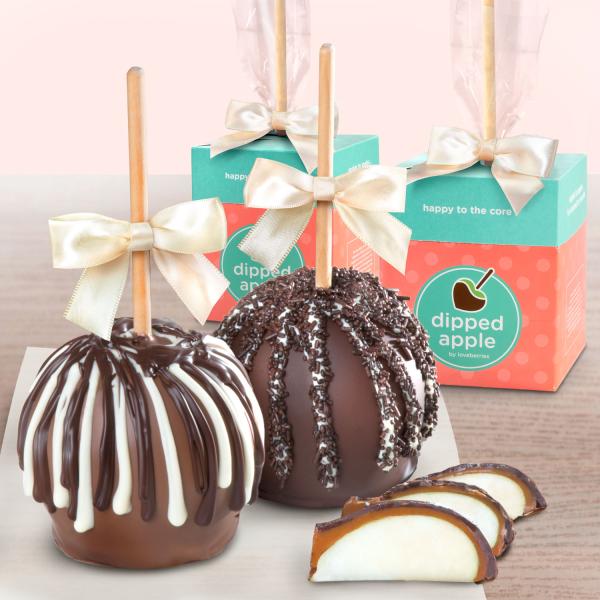 CA2000, Milk & Dark Decadence Chocolate Dipped Caramel Apples Pair