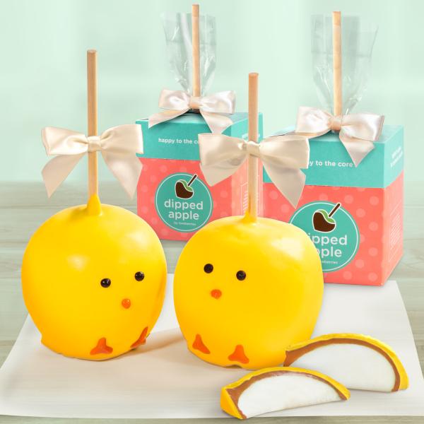 CA2008, Easter Chick White Chocolate Confection Covered Caramel Apples