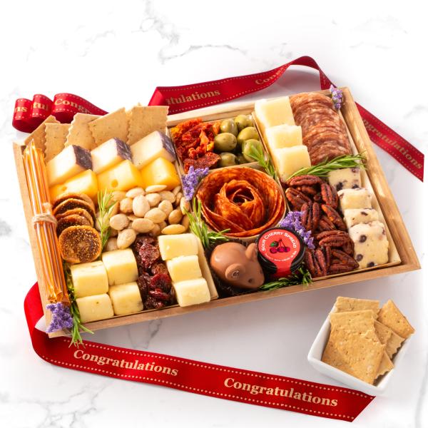 Congratulations Nibble Charcuterie Deluxe Board for 4-5 CH2000C, Congratulations Nibble Charcuterie Deluxe Board for 4-5