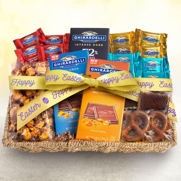 GHA4001E, Easter Signature Ghirardelli Chocolate Delights Gift Basket