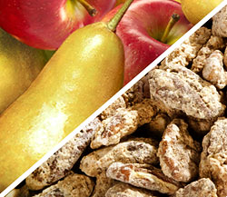 Organic Buerre Bosc Pears and Organic Braeburn Apples with Organic Butter Toffee Nuts