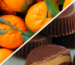 Organic Satsuma Mandarins with Organic Chocolate Pecan Patties
