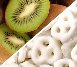 Organic Kiwi with Organic Yogurt Covered Pretzels