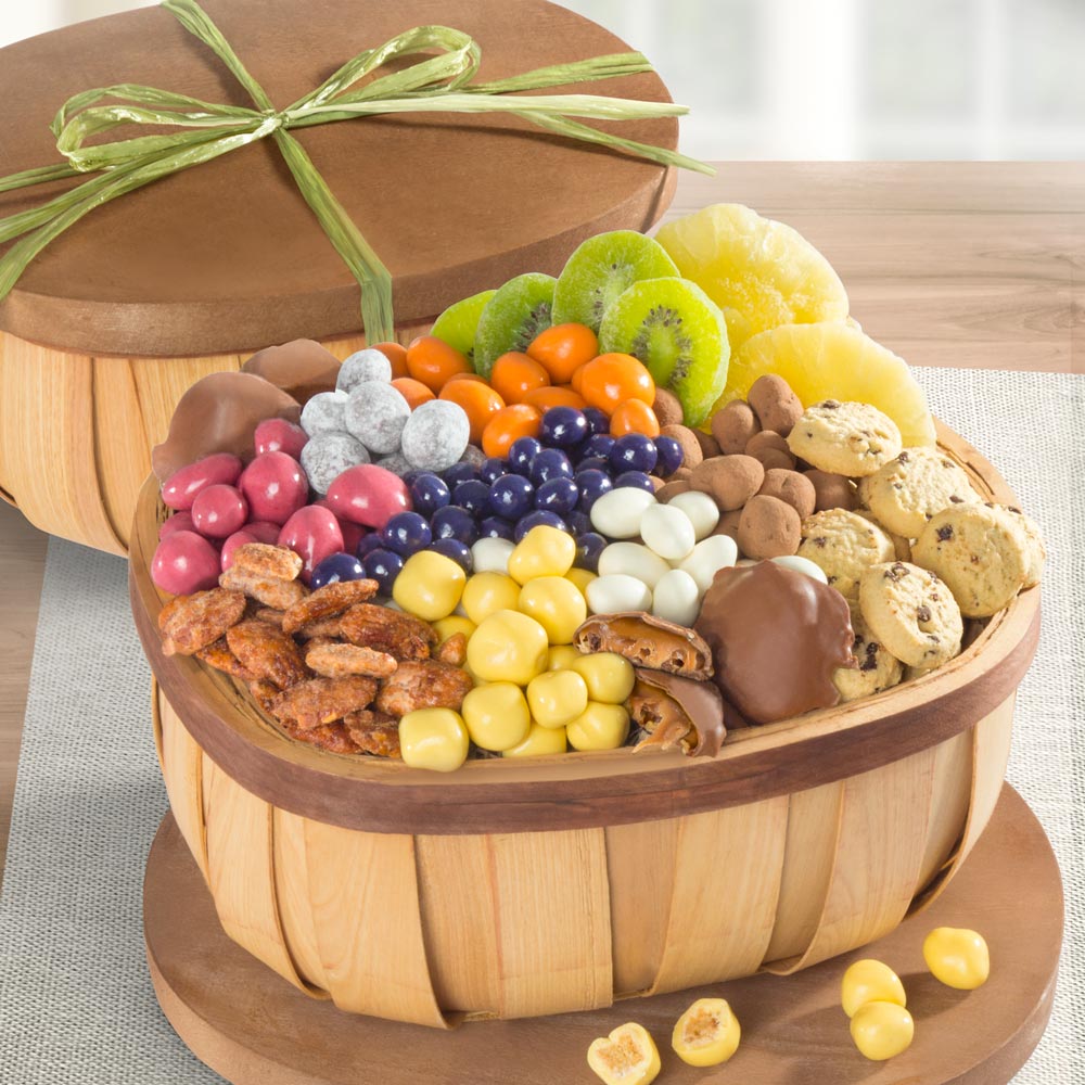 Chocolate, Candy and Nuts Gourmet Snack Basket