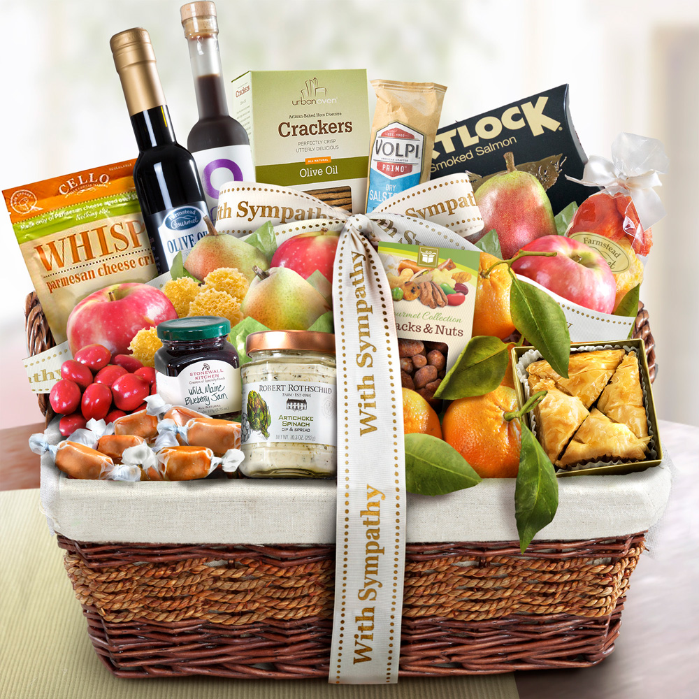 With Sympathy Generous Gourmet Market Favorites Fruit Basket