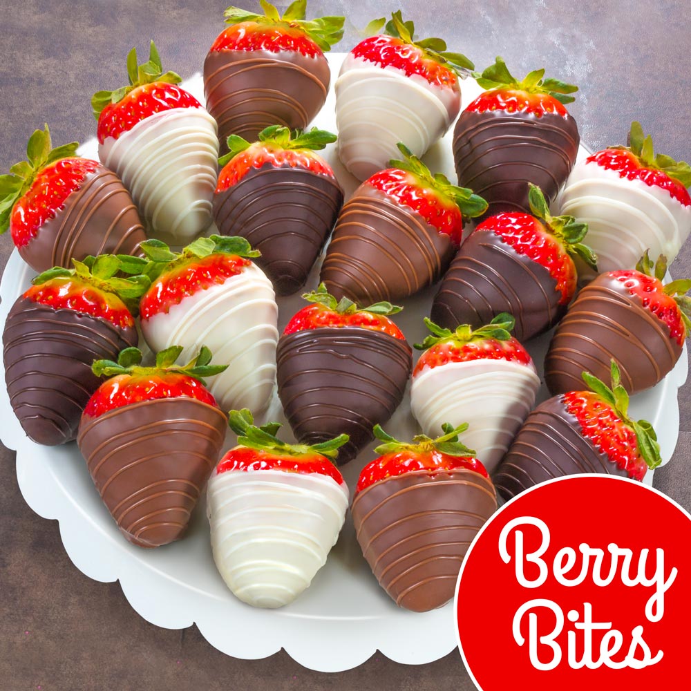 18 Berry Bites Chocolate Covered Strawberries (Fun Size)
